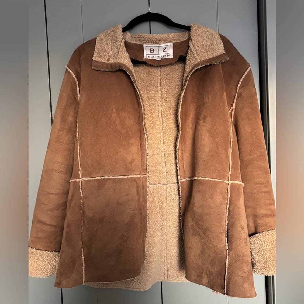 Women's Tan Teddy Shearling Jacket